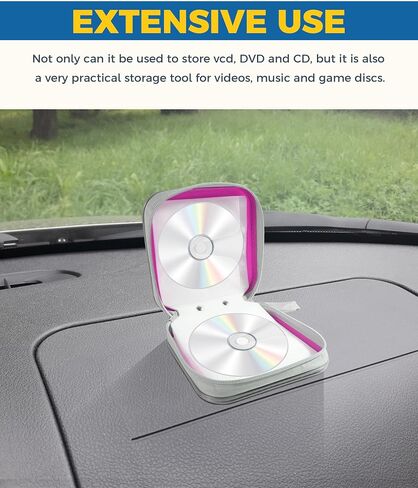 48 Capacity CD Case,DVD Case,Car Accessories CD Case Holder,DVD Holder,CD Holder for Car,Portable Car CD Holder,CD Wallet DVD Organizer,CD Case for Car,DVD Storage for Car Travel (Black) in Saudi Arabia