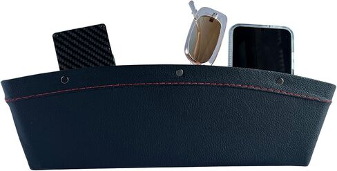 Car Seat Gap Filler Organizer - Essential Car Accessories Car Side Seat Gap Filler - Adjustable Car Seat Gap Storage Box for Glasses, Keys, and More - 2 Packs (Black) in Saudi Arabia