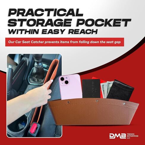 Car Seat Gap Filler Organizer - Essential Car Accessories Car Side Seat Gap Filler - Adjustable Car Seat Gap Storage Box for Glasses, Keys, and More - 2 Packs (Black) in Saudi Arabia
