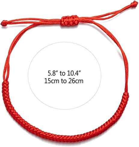 Pingyongchang 2PCS String Bracelets for Women Men Couple Handmade Red Black Buddhist Tibetan Adjustable Woven Rope Bracelet for Protection and Luck Friendship Bracelet in Saudi Arabia