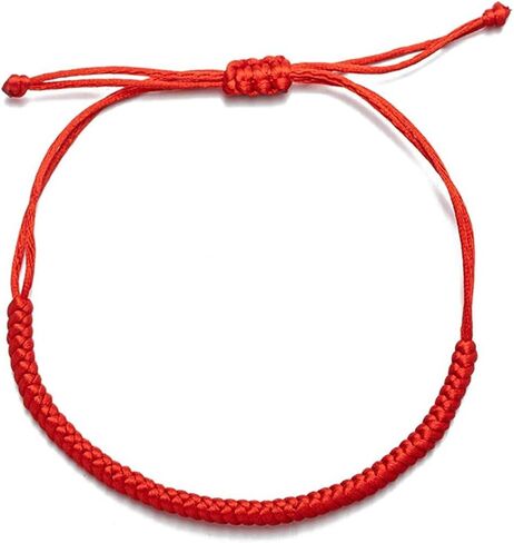 Pingyongchang 2PCS String Bracelets for Women Men Couple Handmade Red Black Buddhist Tibetan Adjustable Woven Rope Bracelet for Protection and Luck Friendship Bracelet in Saudi Arabia