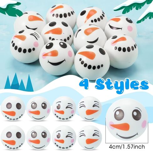 60 قطعة من كرة الإجهاد على شكل ندفة الثلج، ألعاب الإجهاد في عيد الميلاد، كرات الثلج الأولى لمحاربة كرات ندفة الثلج، ألعاب تخفيف التوتر الحسية، هدايا حفلات الكريسماس والشتاء، حقيبة حشو، هدايا للأولاد والبنات in Kuwait