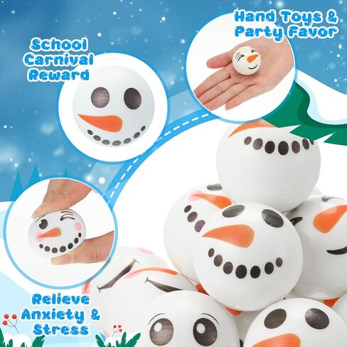 60 قطعة من كرة الإجهاد على شكل ندفة الثلج، ألعاب الإجهاد في عيد الميلاد، كرات الثلج الأولى لمحاربة كرات ندفة الثلج، ألعاب تخفيف التوتر الحسية، هدايا حفلات الكريسماس والشتاء، حقيبة حشو، هدايا للأولاد والبنات in Kuwait