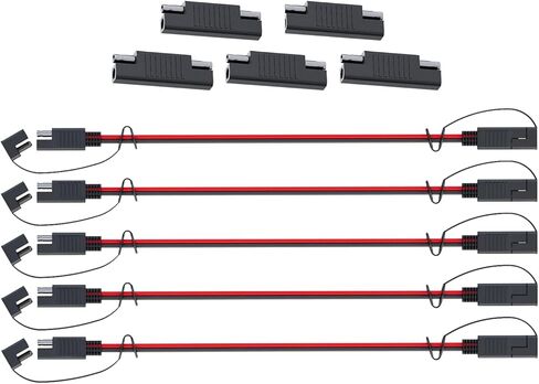MADCATZ SAE to SAE Extension Cable Quick Disconnect Connector Wire Harness 1 Ft -16 AWG for Automotive, Solar Panel SAE Plug EV, Charging Adapter, Battery, Cars (5 pcs with 5 Adapter /10 Cover) in Kuwait