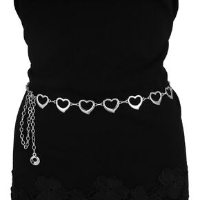 Milakoo Y2K Star & Moon Chain Belt for Women Waist Metal Link Chunky Chain Adjustable Size Belly Belt