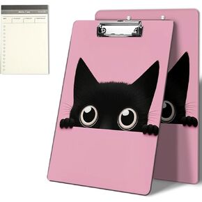 Clipboards Cute Leopard Print Pattern Design Clip Board 9 x 12.5 inch with Low Profile Metal Clip,Clipboard for Students, Classroom, Office,Women Men,with a Exquisite Coasters and to do List Notepad