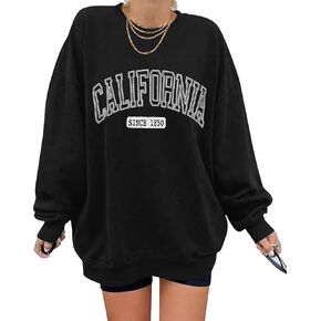ORANDESIGNE Oversized Graphic Sweatshirt for Women Long Sleeve Crewneck Pullover Casual Fall Hoodie Tops 2024