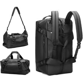 PreciousU Mens Sports Workout Training Waterproof Overnight Carry on Gym Duffle Bag Backpack with Shoe Compartment,Hidden Shoulder Strap for Fitness,Airplanes and Weekender Traveling