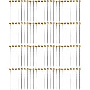 Sewing Pins, Ball Point Dressmaker Tailor Needles Head Pins Straight Pearlized Non Bendable Durable High Temperature Resistant for Fabric Crafts Stainless Steel with Plastic Boxes 100Pcs