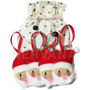 Hearts Christmas Ornaments Set of 4-Snowflake 100% Pure New Zealand Wool Handmade Eco-Friendly Valentine's Day Decor Shower Nursery Decoration Fair Trade (4, Heart)