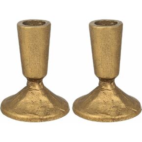 Candlestick Holders Taper Candle Holders, Mofunci Cast Iron Candle Stick Holders for Table Centerpiece or Christmas, Weddings, Mantel and Party Decor, Set of 2