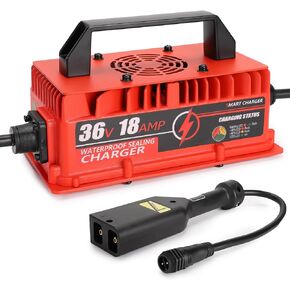 18 Amp 36 Volt Golf Cart Battery Charger for EZGO TXT, Upgrade Trickle Charge 4.0,4-6H Full Charge,for Lead Acid Batteries, AGM,Gel,Replace Club Car Charger 36 Volt, Golf Cart Charger