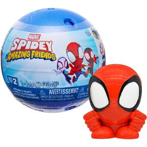 Mash'Ems 52162 Spidey and his Amazing Friends-Styles Vary, Licensed Squishies, Disney Spiderman, Mystery Collectables, Toys for Kids Aged 4+