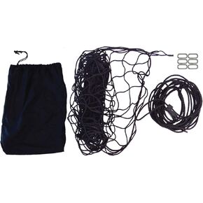MILITARY CARGO NET 60"x96" (USA!) with 4" Squares, Cinch Rope, 6 Snap-Hook and Storage Bag