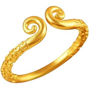 Wukong Jin Gu Bang Ring, Gold Spiral Bangle Ring, Constricting Headband Ring, Infinity Faithful Symbol, Insparational Black Myth Gift for BBF