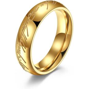 6mm Lord of The Rings Ring for Men and Women Gold Silver Magic Ring Luminous Glow Ring Glowing in The Dark Wedding Band Comfort Fit