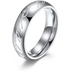 6mm Lord of The Rings Ring for Men and Women Gold Silver Magic Ring Luminous Glow Ring Glowing in The Dark Wedding Band Comfort Fit