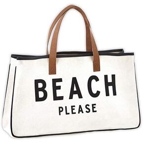 Weekend Vibes Canvas Tote Bag, Beach Bag, Beach Tote, Carry Bag by Santa Barbara Design Studio (Beach Please)