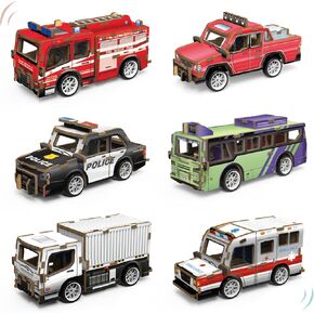 3D Wooden Puzzle Car for Kids - 6 PCS STEM Kits for Kids Ages 5-7, 8-12, Kids Science Kits with Wood Model Car Building, Educational Wooden Crafts Gifts for Boys Girls Ages 6 7 8 9 10 11 12