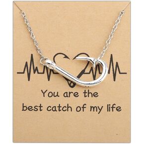 Fishing Lover Gift Catch of My Life Fish Hook Necklace Fisherman Gifts Fishing Gift