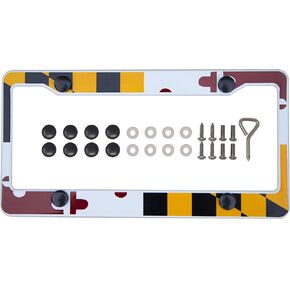 Premium Paw License Plate Frame, Made with High Grade Durable Aluminum (Paw Chrome - 2 pack)