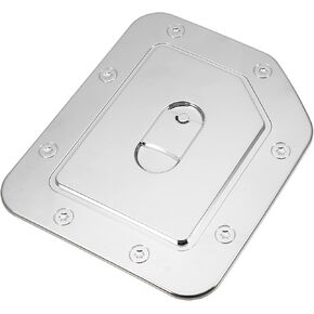 X AUTOHAUX Chrome Plated Fuel Tank Filler Cap for Nissan Titan 2004-2014 Gas Door Filler Accessories Cover Replacement Silver Tone