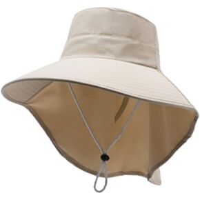Outdoor Sun Hat for Women, UPF 50+ Wide Brim Summer Hat and Fishing Hat with Neck Flap