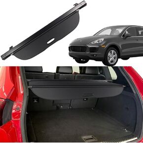 Cargo Cover for Porsche Cayenne 2011-2017 Accessories Rear Trunk Cover Rear Trunk Security Cover Shielding Shade, Black