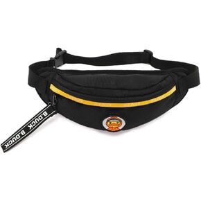 B.Duck Fanny Pack for Kids Crossbody Purse Waist Bag Canvas Black Yellow Hip Bum Bag with Adjustable Belt