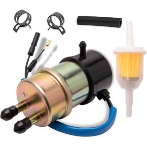Electric Fuel Pump 49040-1055 Replace for 12v Kawasaki Mule Fuel Pump KAF620 Compatible with Kawasaki Mule 2510 3010 3000 3020 2500 2520 1000 (8mm In/Outlet)