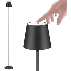2Pack Cordless Floor Lamp for Outdoor/Indoor, Built-in 6800 mAh Battery LED Battery Operated lamp Rechargeable, with Touch Control Floor lamp，Adjustable Height Floor Lamp for Patio(Black)