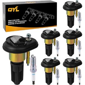 Set of 6 Ignition Coil UF303 &Iridium Spark Plug Compatible with Chevy GMC Isuzu Oldsmobile Colorado Canyon Trailblazer Envoy i-290 i-350 Ascender 2.8L 3.5L 4.2L Replacement for UF303 C1395 41103