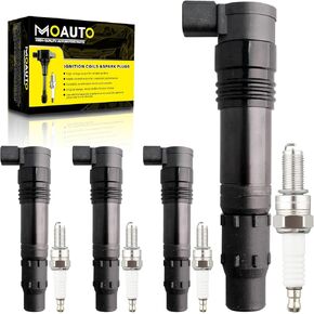 Set of 4 Ignition Coils Pack F6T547 33410-24F10 & 4 PCS Iridium Spark Plugs Compatible with Suzuki Hayabusa GSX1300R Kawasaki Z1000 NINJA ZX-9R ZX-12R Z750 ER-6N 650R