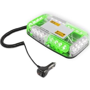 UYYE 24LED Strobe Lights for Trucks Vehicle Emergency Lights Mini Strobe Light Strip with Magnetic Base,Car Exterior Accessories for 12-29V Snow Plows, Trucks, Construction Vehicles（White & Amber）