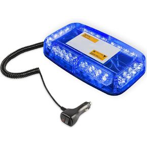 UYYE 24LED أضواء ستروب للشاحنات وأضواء الطوارئ في المركبات شريط إضاءة صغير مع قاعدة مغناطيسية، ملحقات السيارة الخارجية لمحاريث الثلج 12-29 فولت والشاحنات ومركبات البناء (أبيض وعنبر)