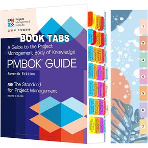 Index Tabs for PMBOK 7th Edition and The Standard for Project Management,56 Color Coded Laminated Tabs, 34 Section Book Guide Tabs with 22 Blank Tabs, Alignment Card,Bookmarker (Book not Included)