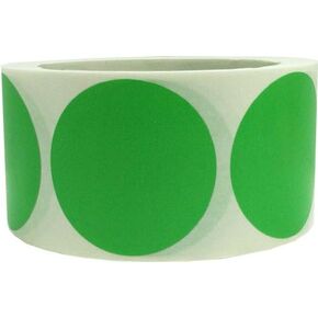 Green Color Coding Labels for Organizing Inventory 2 Inch Round Circle Dots 500 Total Adhesive Stickers On A Roll