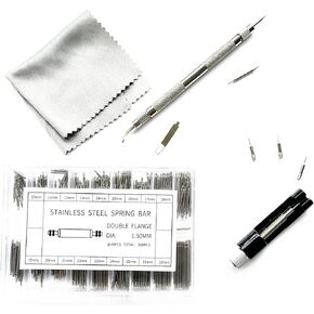 MIANDTOYA Watch Band Pins Stainless Steel Spring Bar 10-27mm Repair Tools Replacement Kit Link Remover 360 Pcs Strap Removal Band Remover Accessories