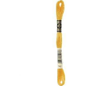 DMC 117-742 Six Strand Embroidery Cotton Floss, Light Tangerine, 8.7-Yard