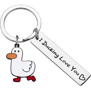 PLwelth Duck Keychain for Couples Cute Keyring for Duck Lovers Funny Keychin for Car Backpack Gifts for Her Him Birthday in Kuwait