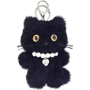 My Bebe, Black Cat Keychain, Keychain for Women, Cute Cat plush keychain, Bag Charm, Backpack Charm, Gift Keychin, Cat Plush Keychain, Bag Charm for Women, Gift for Girl, Bag Accessory, Cat Charm