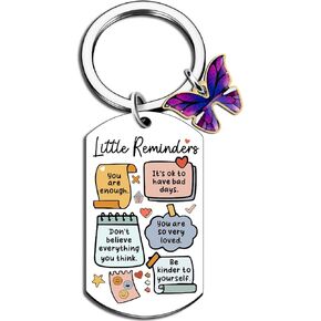 Ikacvb Cute Inspirational Gifts For Women Girls Friends You Are Enough Purple Birthday Gifts For Women Sobriety Little Reminders Keychain Jewelry Christmas Stuff