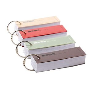 NUOBESTY 4PCS Mini Portable Notebooks with Keychain Small Colorful Pocket Notebooks wirh Key Ring Loose-leaf Memo Pads for Office Supply Student Stationery