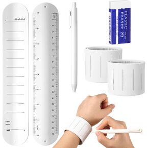 2 Pcs Nurse Erasable Wristband to Do List Wrist Memo Slap Bracelet with Ballpoint Pen and Eraser Reminder Bracelet Wrist Band Notepad Gifts for Nurse Week Essentials Christmas(Purple)