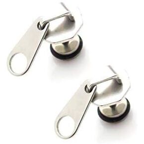 Xusamss Punk Body Piercing أقراط من الفولاذ المقاوم للصدأ بسحاب