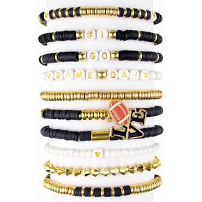 Friendship Bracelets Heishi Surfer Colorful Beaded Bracelet Set for Women Girls Rainbow Stretch Bracelets Outfits Jewelry Gifts