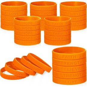 Liliful 100 Pcs Breast Cancer Awareness Ribbon Bracelets Bulk Domestic Violence Mental Health Alzheimers Pancreatic Cancer Leukemia Lupus Liver Cancer Overdose Bracelets for Public Events