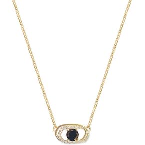 Evil Eye Pendant Necklace 14K Gold-Plated Necklaces for Women Dainty Synthetic Gemstone Fashion Jewelry Birthday Gift for Women