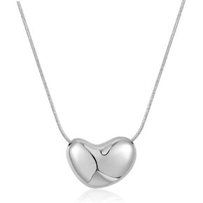 Gold Necklaces For Women Gold Heart Necklace Silver Link Necklace Heart Pendant Necklace Fashion Jewelry