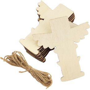 30 Pack 4 Inch Wood Native American Totem Cutouts Unfinished Wooden American Totem Hanging Ornaments DIY Totem Craft Gift Tags for Home Party Decoration Craft Project